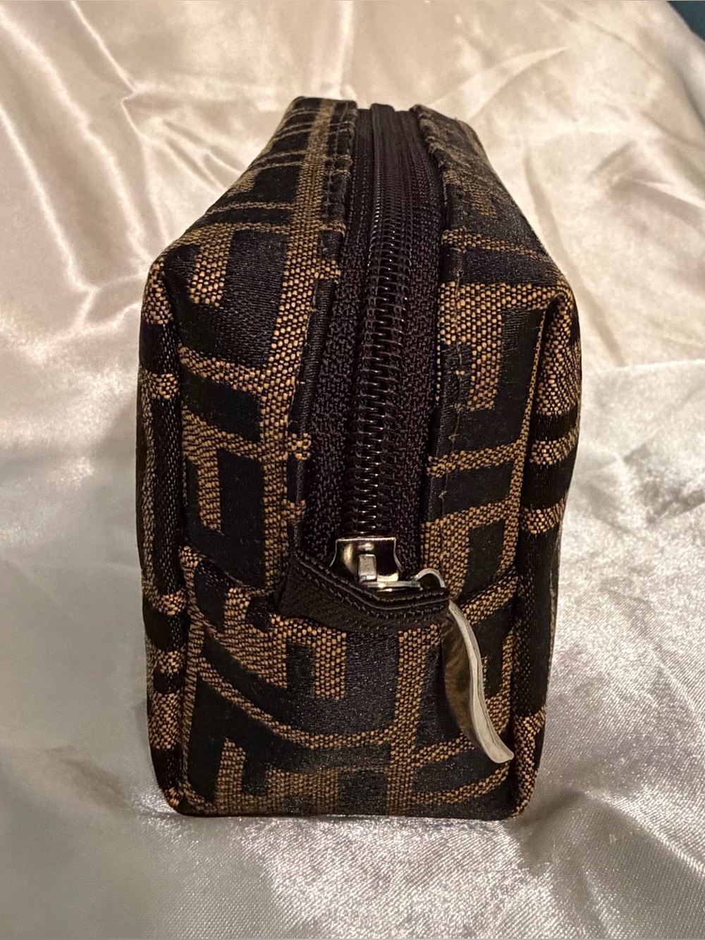 Copy! Brown & Black Monogram Toiletry Pouch - Unbranded